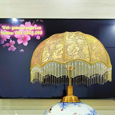 CẶP ĐÈN BÀN THIẾT KẾ CHIM HOA PHÚ QUÝ HỌA TIẾT ĐĂNG ĐỐI